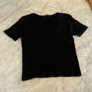 Brandy Melville - Black V-neck T